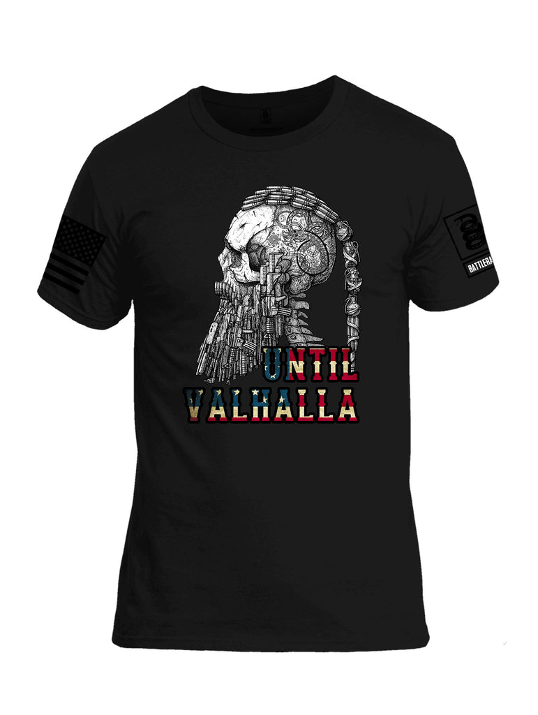 Battleraddle Until Valhalla Black Sleeves Men Cotton Crew Neck T-Shirt