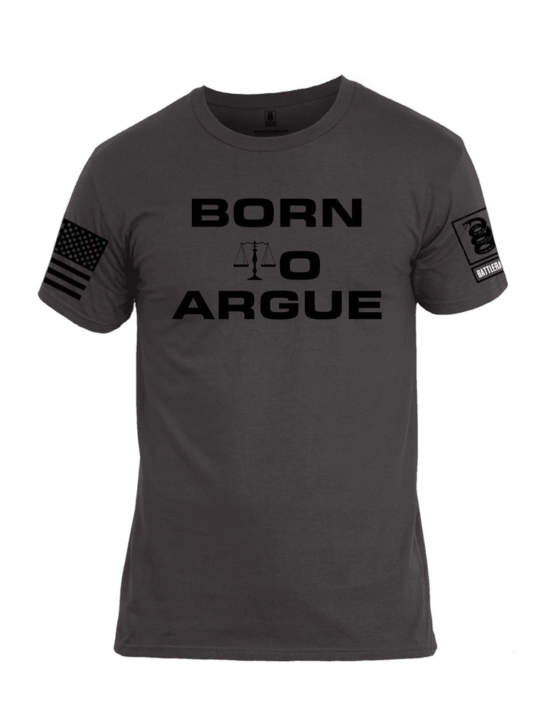 Battleraddle Born To Argue Black Sleeves Men Cotton Crew Neck T-Shirt