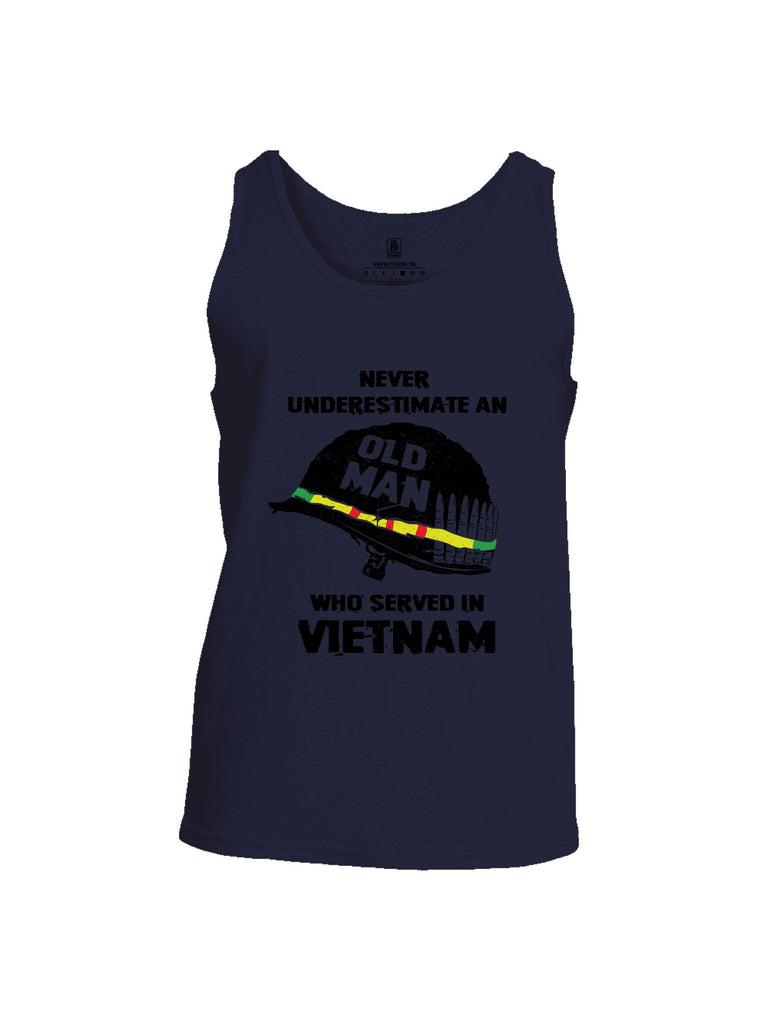 Battleraddle Never Underestimate An Old Man Who Served In Vietnam Black Sleeves Men Cotton Cotton Tank Top