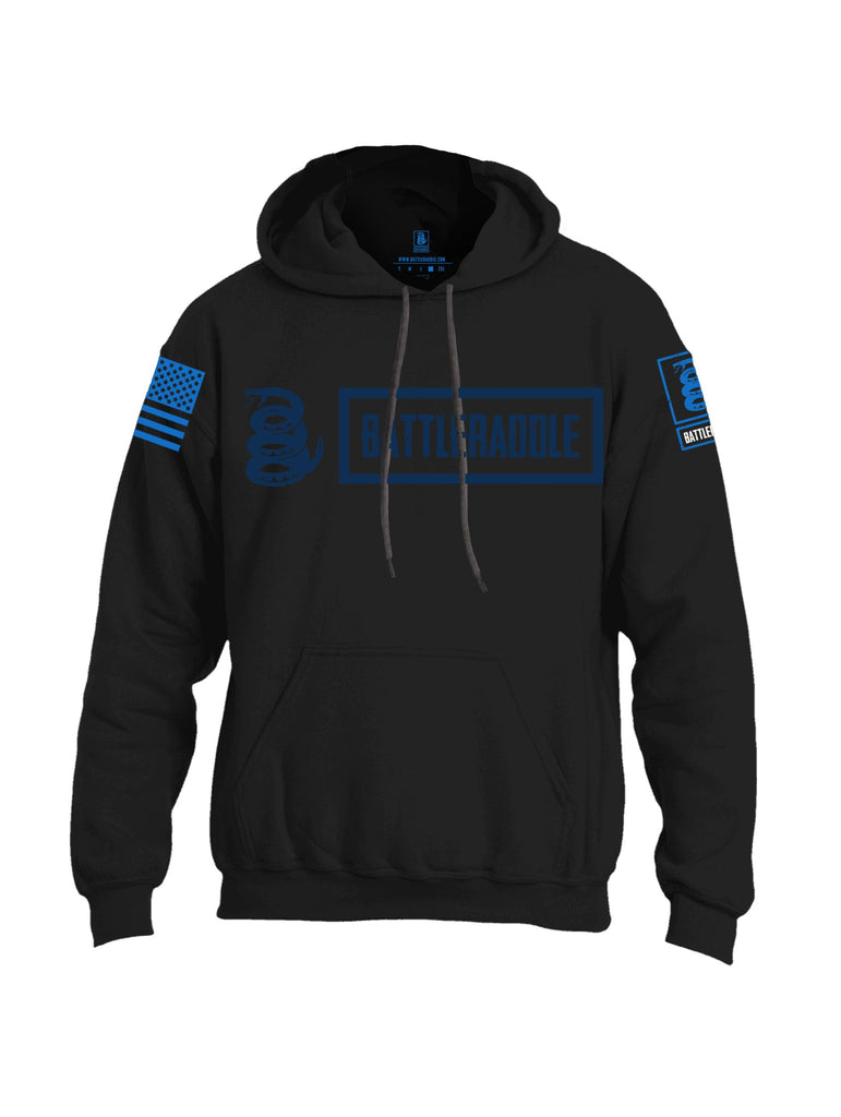 Battleraddle Battleraddle Original Logo Blue Mid Blue Sleeves Uni Cotton Blended Hoodie With Pockets