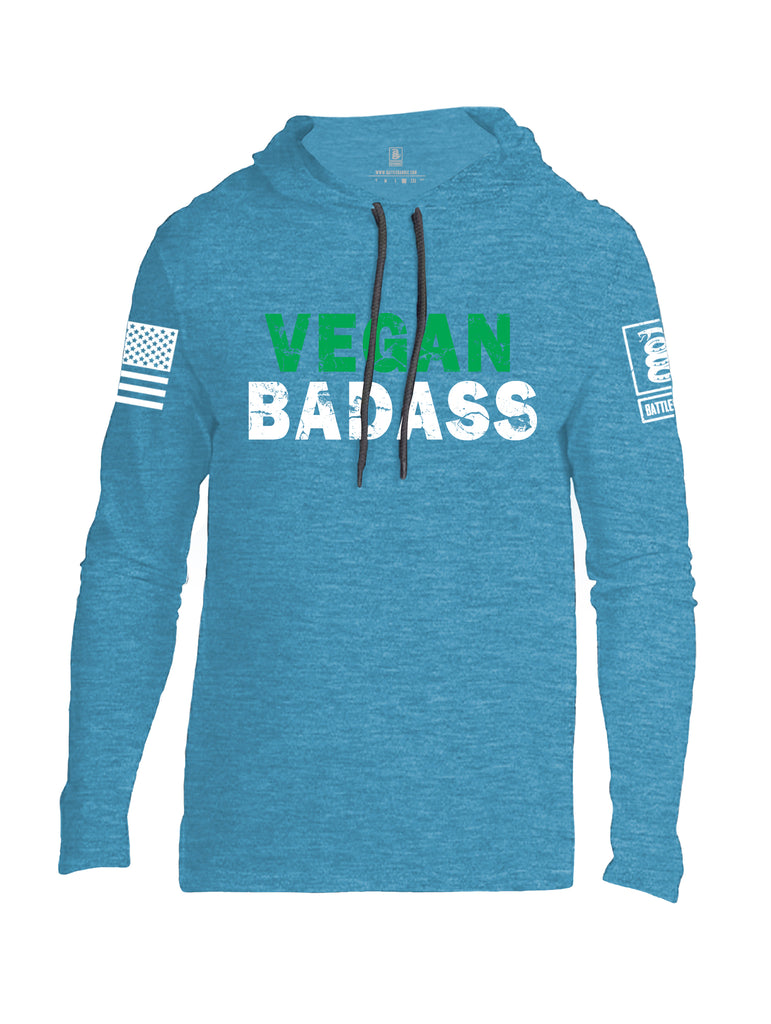 Battleraddle Vegan Badass White {sleeve_color} Sleeves Men Cotton Thin Cotton Lightweight Hoodie