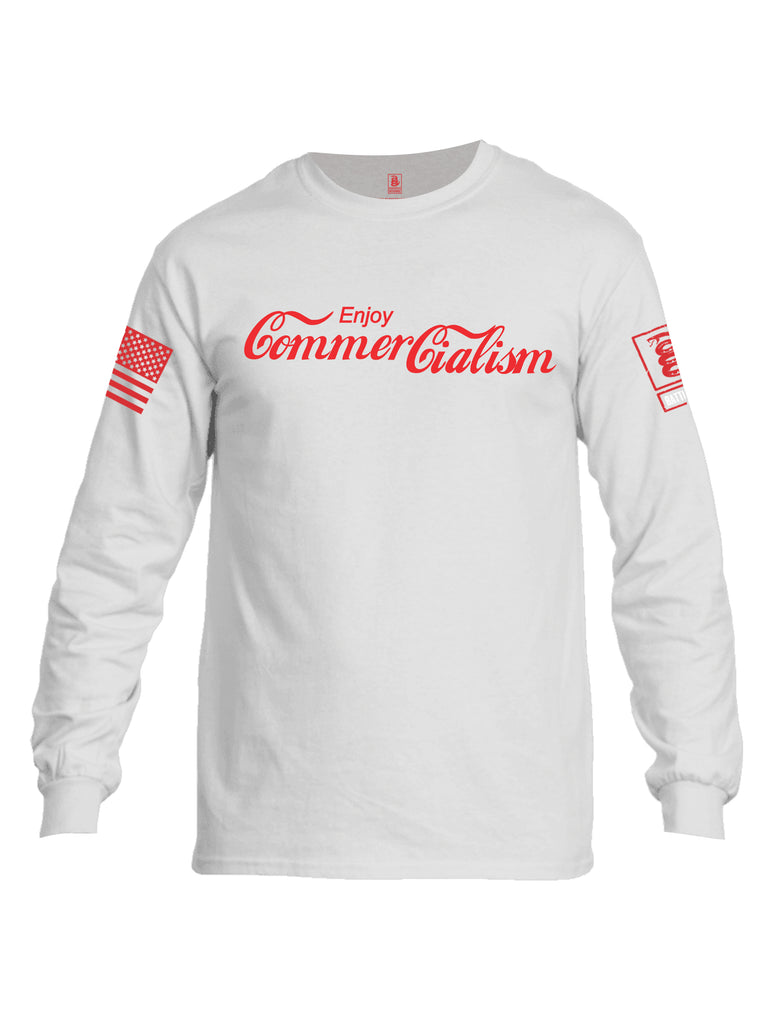 Battleraddle Enjoy Commercialism {sleeve_color} Sleeves Men Cotton Crew Neck Long Sleeve T Shirt