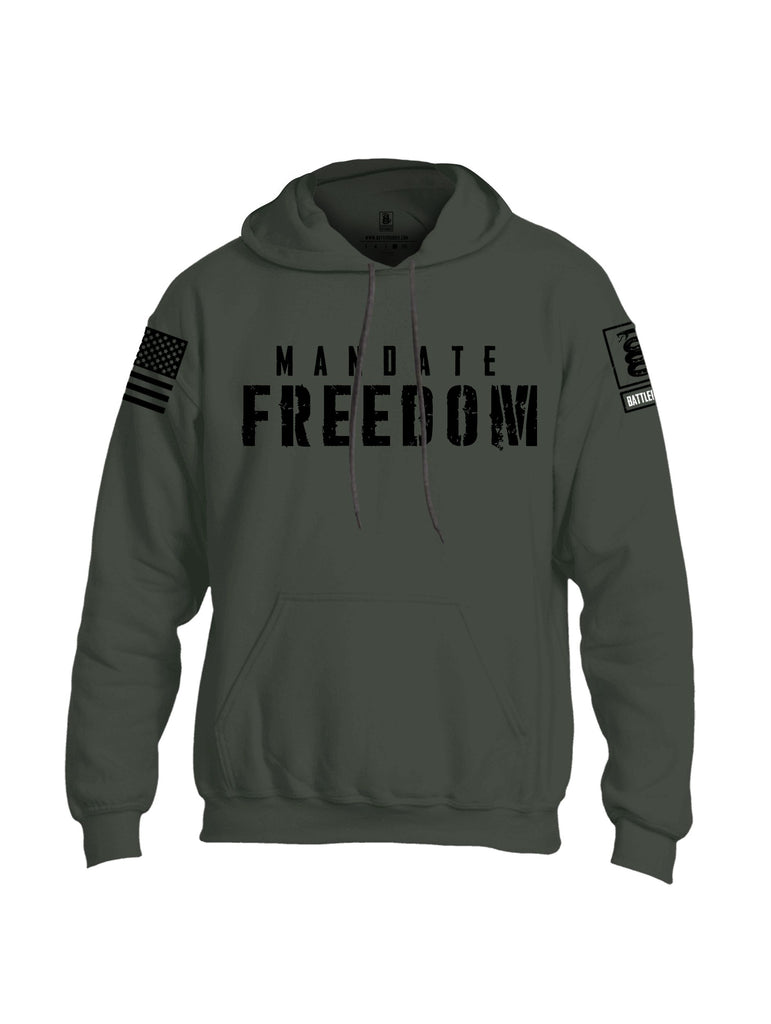 Battleraddle Mandate Freedom Black Sleeves Uni Cotton Blended Hoodie With Pockets