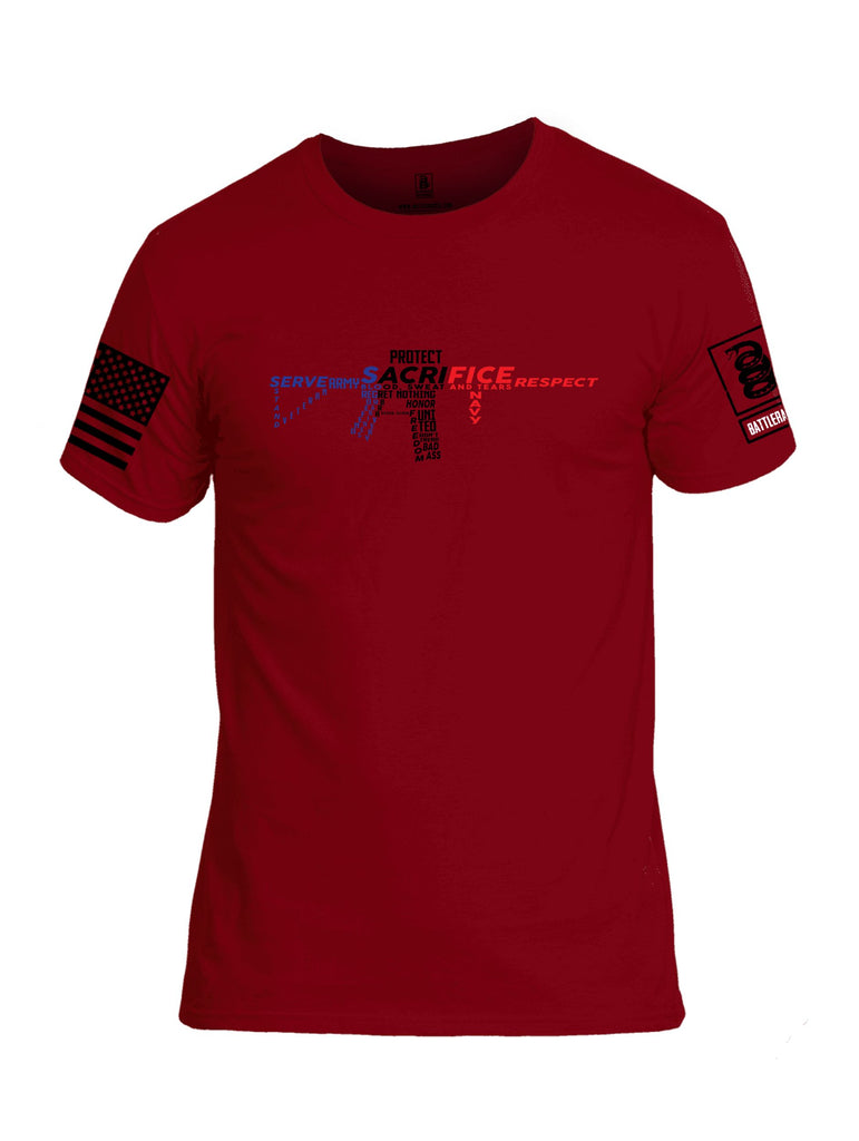 Battleraddle Sacrifice Rifle Black Sleeves Men Cotton Crew Neck T-Shirt