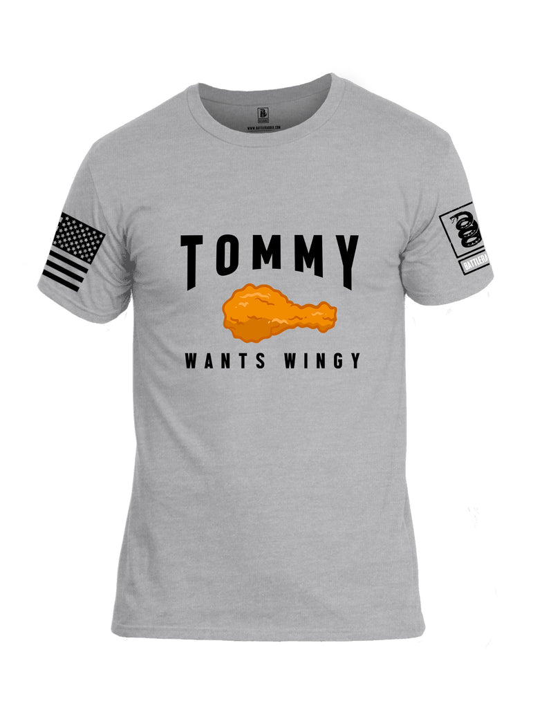 Battleraddle Tommy Wants Wingy Black Sleeves Men Cotton Crew Neck T-Shirt