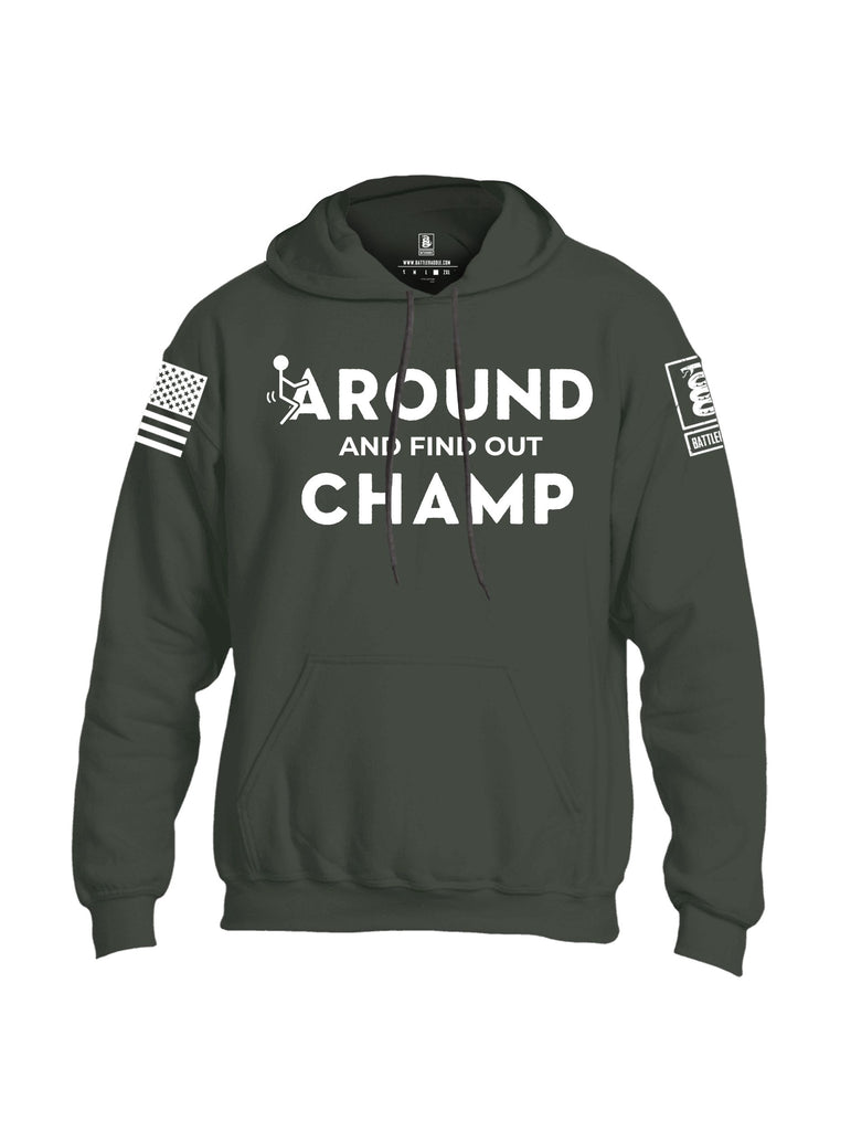 Battleraddle Fuck Around And Find Out Champ White Sleeves Uni Cotton Blended Hoodie With Pockets