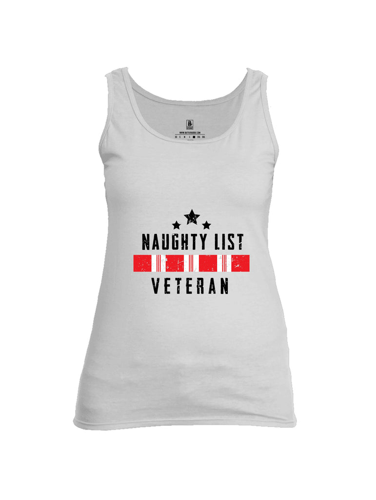 Battleraddle Naughty List Veteran Black Sleeves Women Cotton Cotton Tank Top