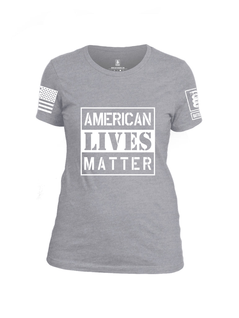 Battleraddle American Lives Matter Women Cotton Crew Neck T-Shirt