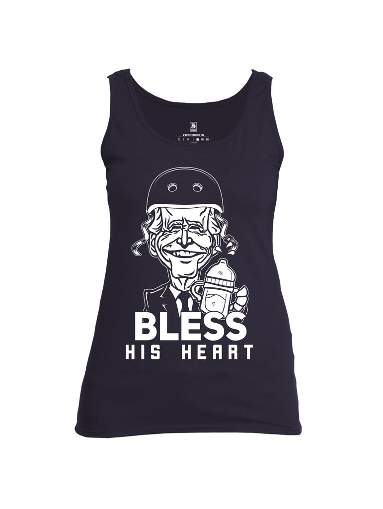 Battleraddle Bless His Heart White Sleeves Women Cotton Cotton Tank Top