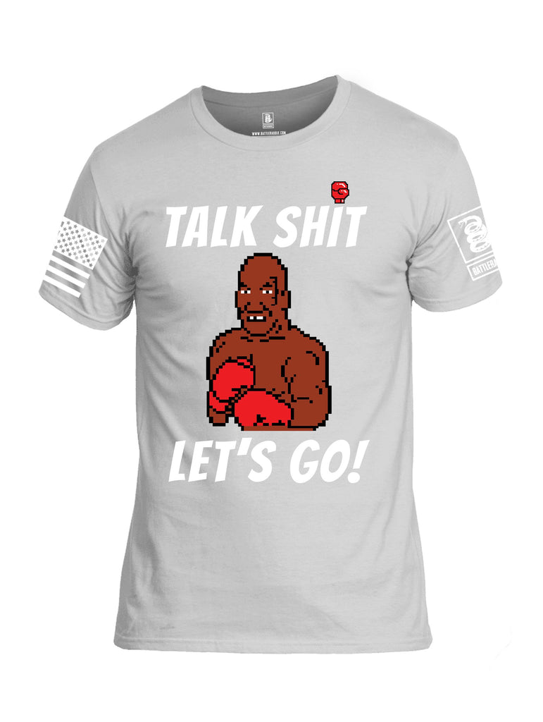 Battleraddle Talk Shit Lets Go White Sleeves Men Cotton Crew Neck T-Shirt