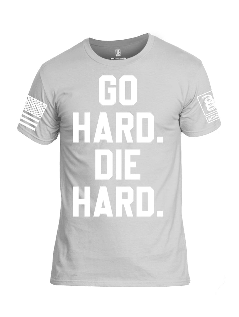 Battleraddle Go Hard Die Hard White Sleeves Men Cotton Crew Neck T-Shirt