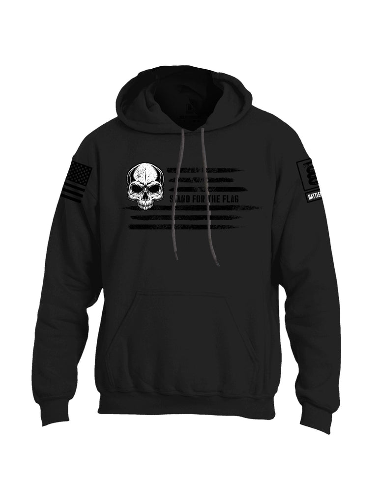 Battleraddle Stand For The Flag Black Sleeves Uni Cotton Blended Hoodie With Pockets