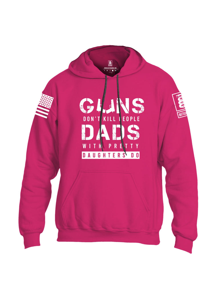 Battleraddle Guns Dont Kill People Dads White Sleeves Uni Cotton Blended Hoodie With Pockets