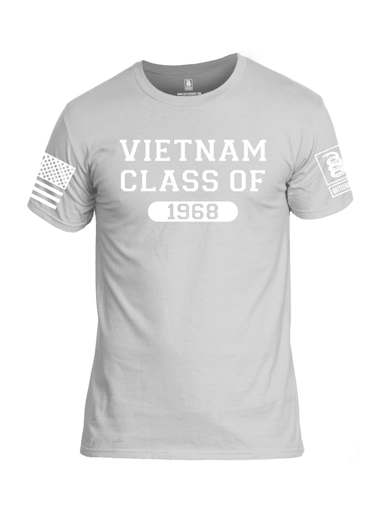 Battleraddle Vietnam Class Of 1968 White Sleeves Men Cotton Crew Neck T-Shirt