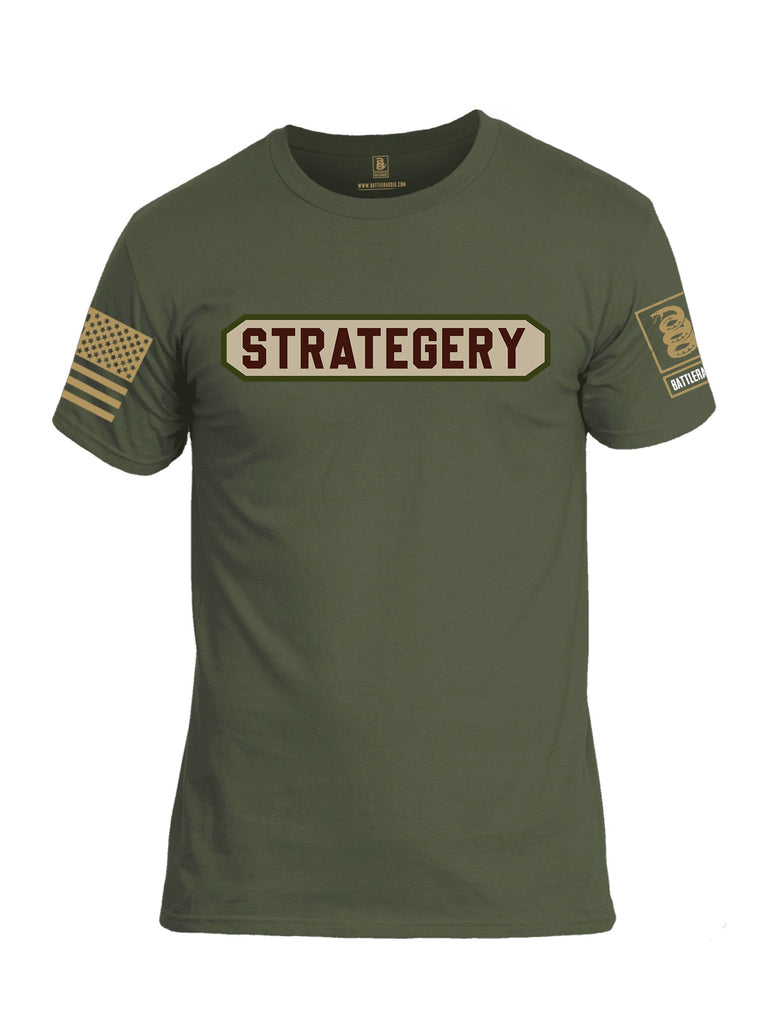 Battleraddle Strategery Brass Sleeves Men Cotton Crew Neck T-Shirt
