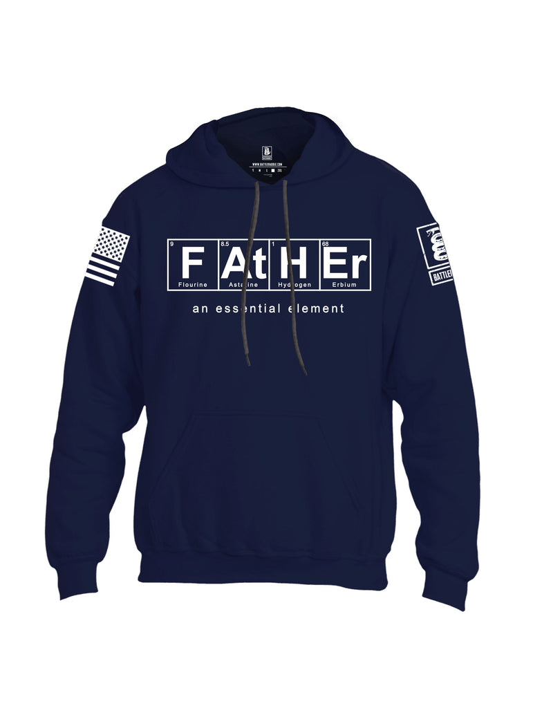 Battleraddle Father An Essential Element White Sleeves Uni Cotton Blended Hoodie With Pockets