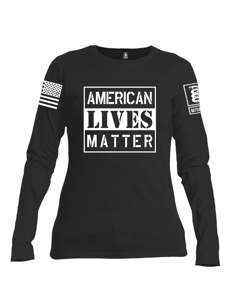 Battleraddle American Lives Matter Women Cotton Crew Neck Long Sleeve T Shirt