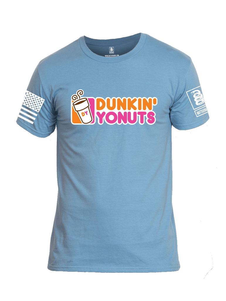 Battleraddle Dunkin Yonuts White Sleeves Men Cotton Crew Neck T-Shirt