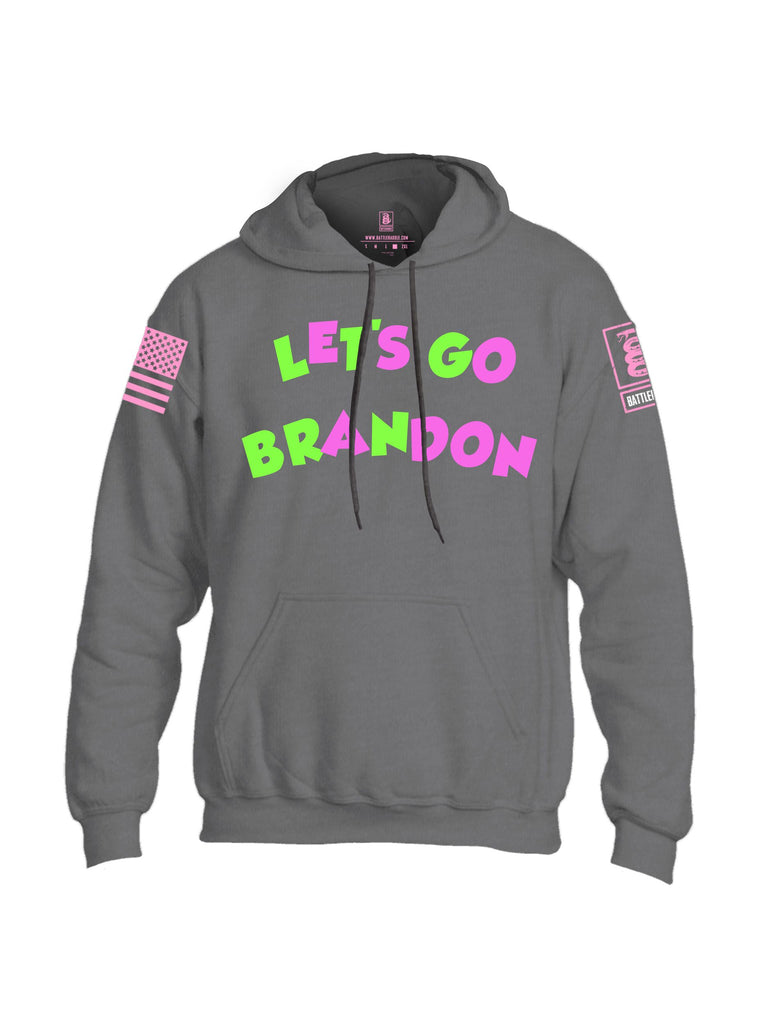 Battleraddle Lets Go Brandon Pink Sleeves Uni Cotton Blended Hoodie With Pockets
