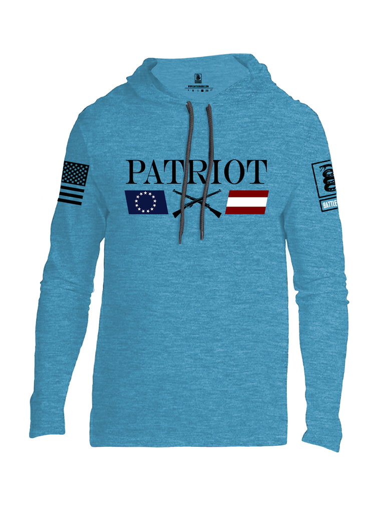 Battleraddle Patriot Rifle Flag Black {sleeve_color} Sleeves Men Cotton Thin Cotton Lightweight Hoodie