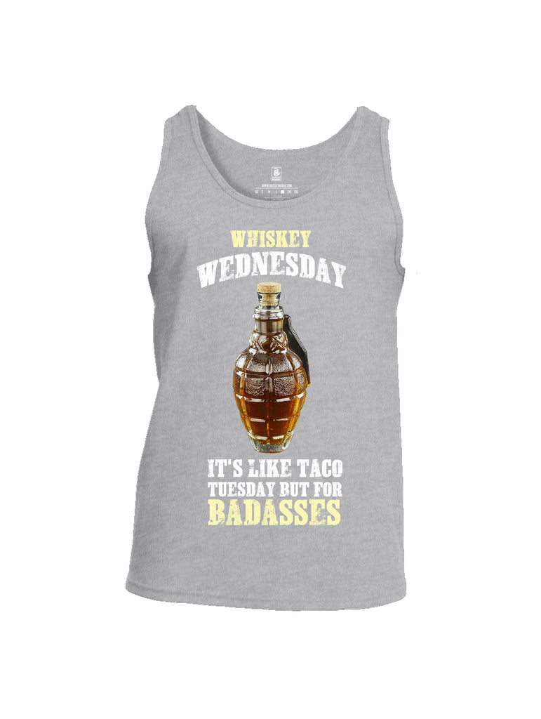 Battleraddle Whiskey Wednesday Is Like Taco Tuesday But For Badasses {sleeve_color} Sleeves Men Cotton Cotton Tank Top