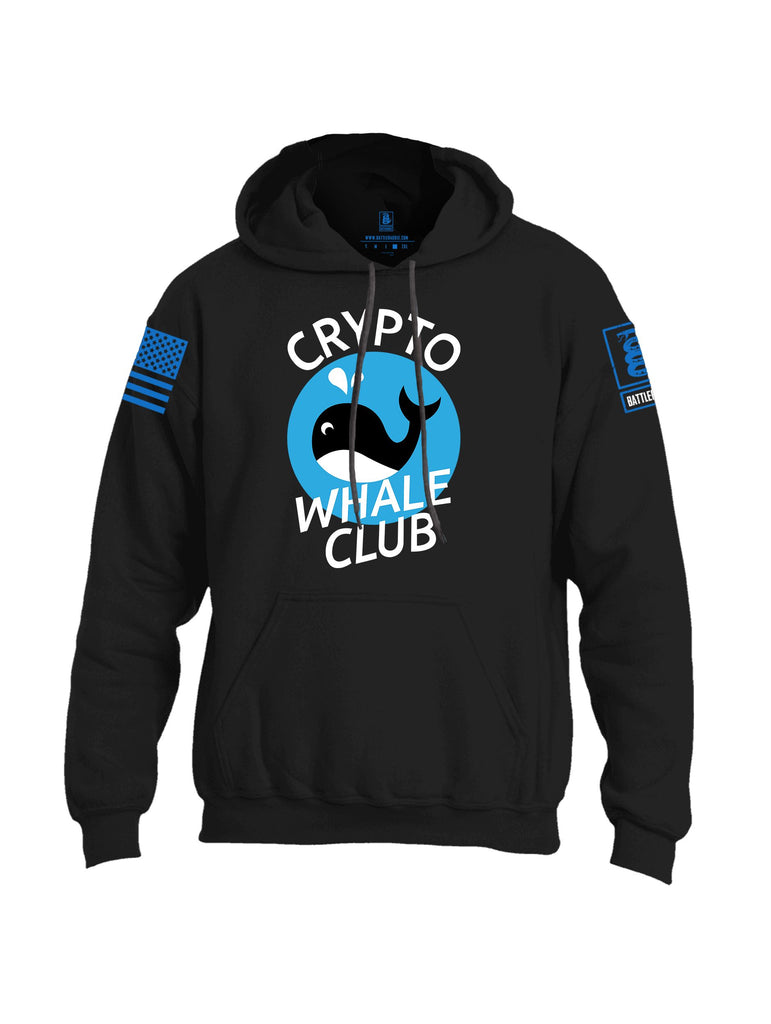 Battleraddle Crypto Whale Club Mid Blue Sleeves Uni Cotton Blended Hoodie With Pockets