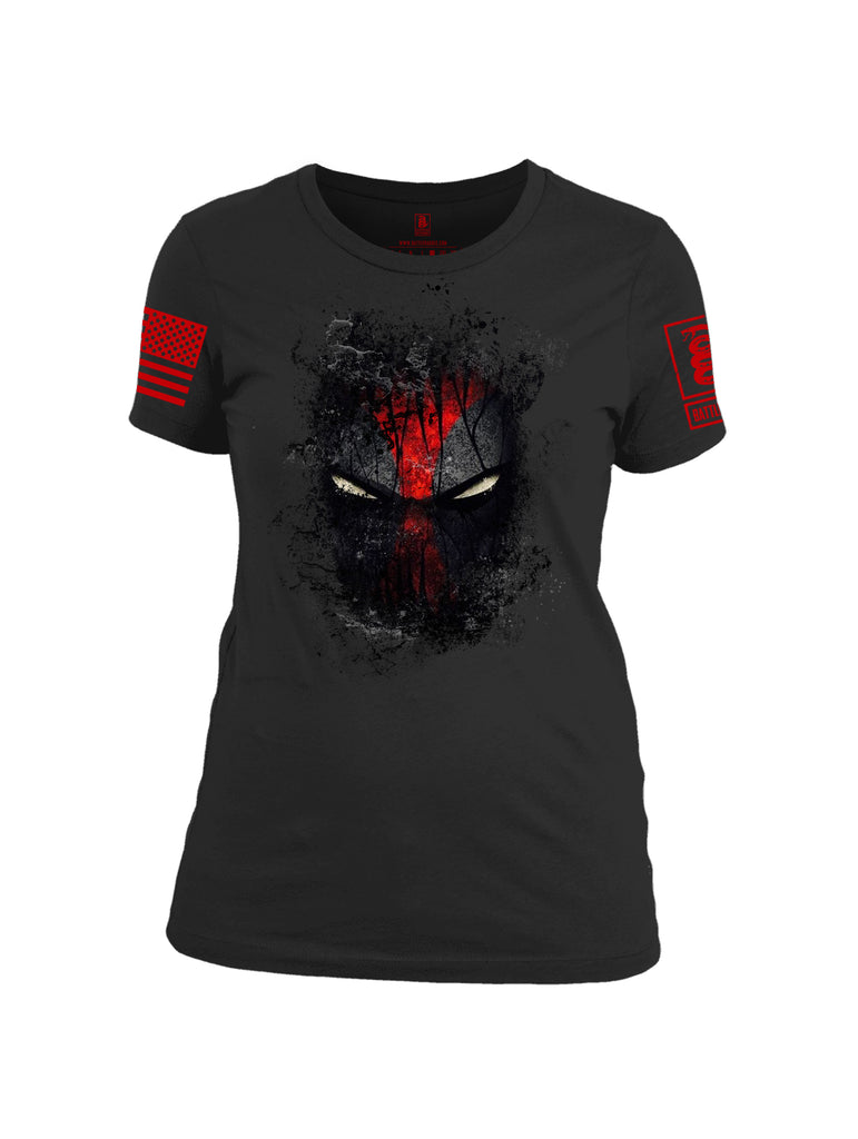 Battleraddle Smoked Avenger Dead Man Snake Eyes Red Sleeve Print Womens Cotton Crew Neck T Shirt