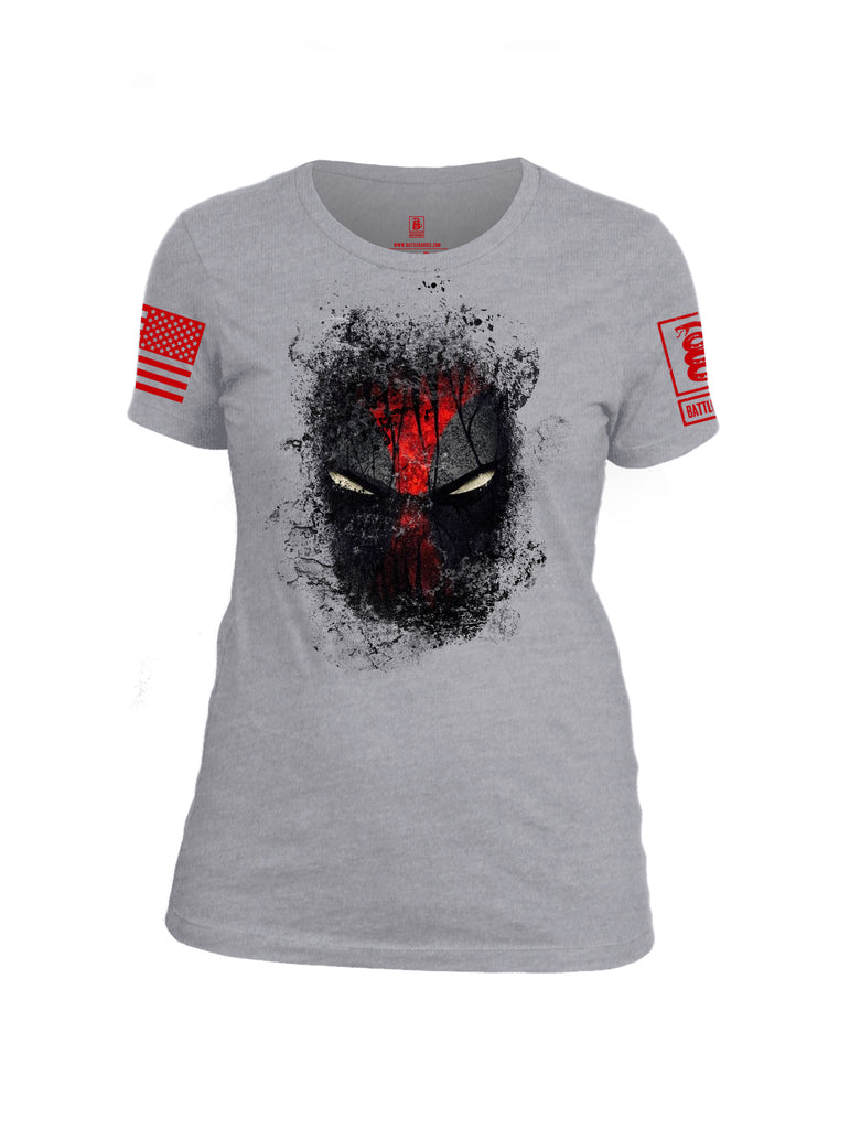 Battleraddle Smoked Avenger Dead Man Snake Eyes Red Sleeve Print Womens Cotton Crew Neck T Shirt