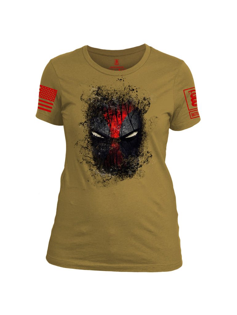 Battleraddle Smoked Avenger Dead Man Snake Eyes Red Sleeve Print Womens Cotton Crew Neck T Shirt