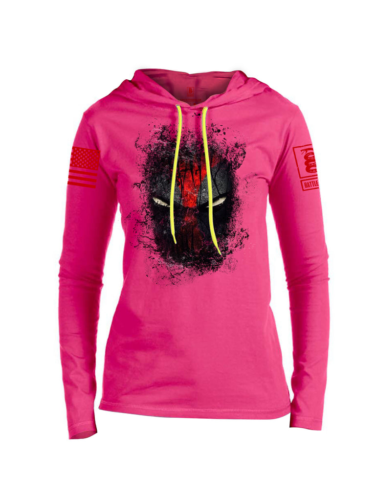 Battleraddle Smoked Avenger Dead Man Snake Eyes Red Sleeve Print Womens Thin Cotton Lightweight Hoodie