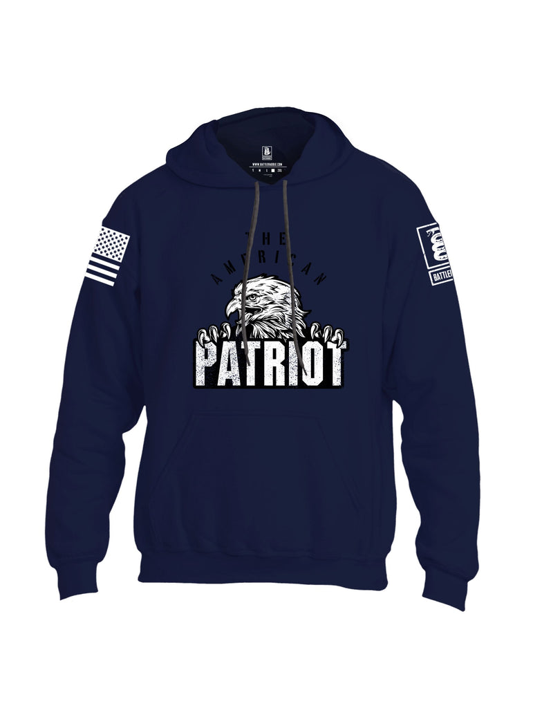 Battleraddle The Original American Patriot White Sleeves Uni Cotton Blended Hoodie With Pockets