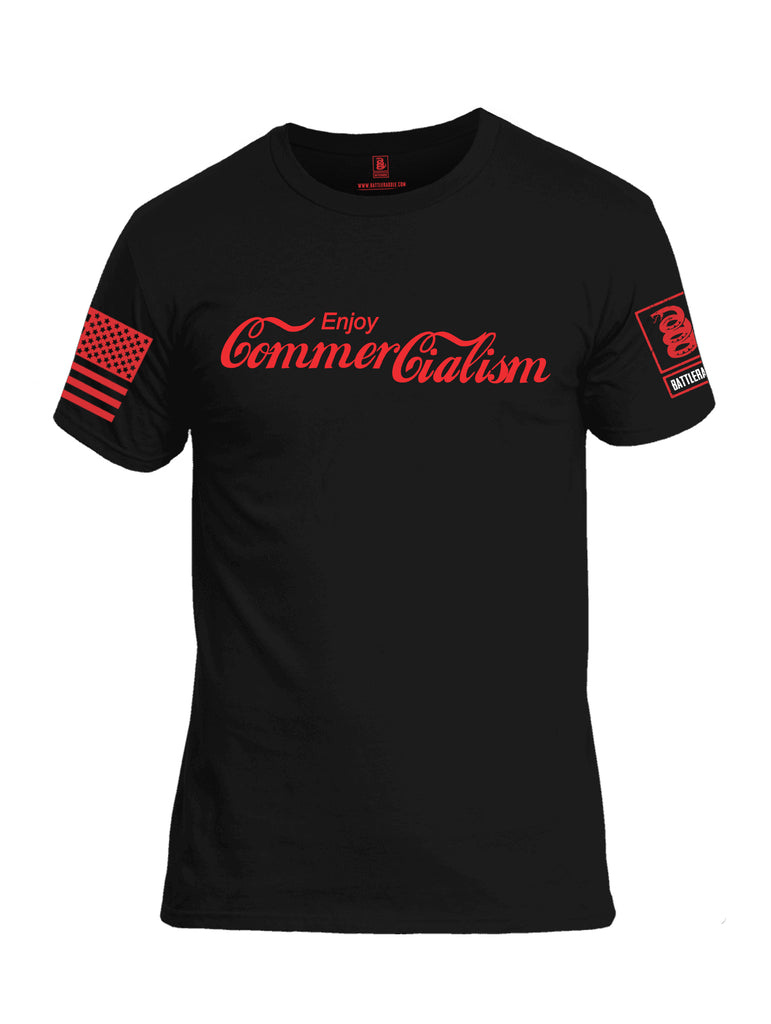 Battleraddle Enjoy Commercialism {sleeve_color} Sleeves Men Cotton Crew Neck T-Shirt