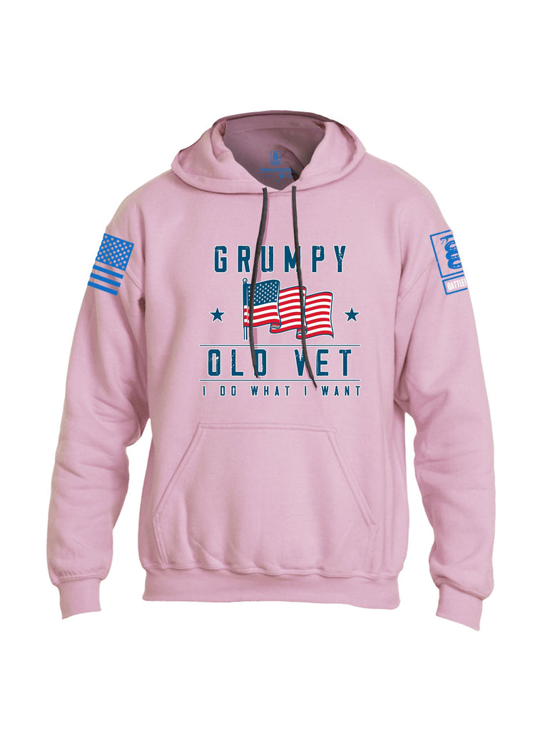 Battleraddle Grumpy Old Vet I Do What I Want Mid Blue Sleeves Uni Cotton Blended Hoodie With Pockets