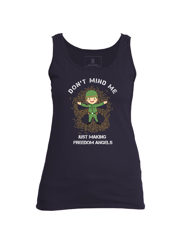 Battleraddle Don't Mind Me Just Making Freedom Angels Womens Cotton Tank Top