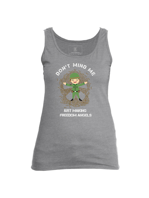 Battleraddle Don't Mind Me Just Making Freedom Angels Womens Cotton Tank Top