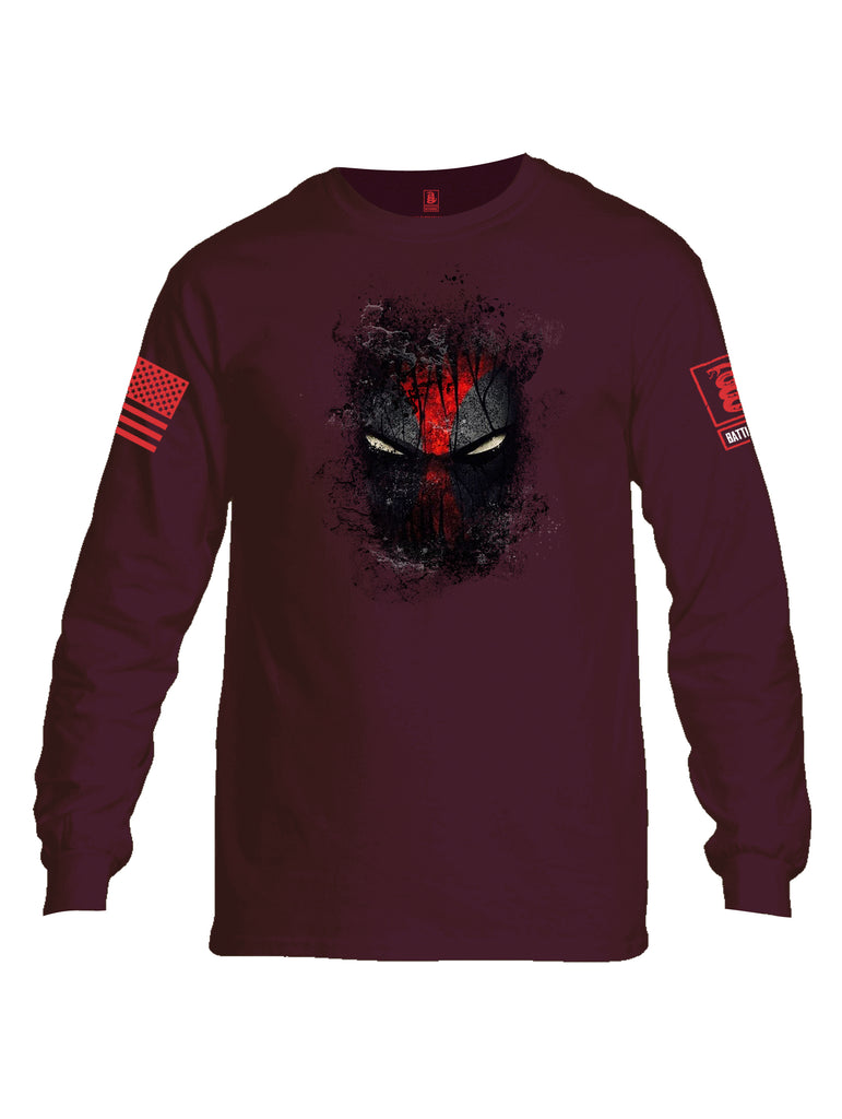 Battleraddle Smoked Avenger Dead Man Snake Eyes Red Sleeve Print Mens Cotton Long Sleeve Crew Neck T Shirt