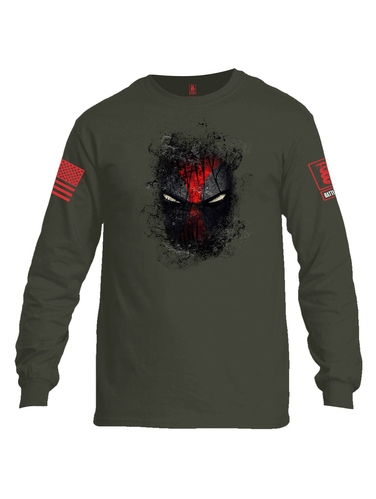 Battleraddle Smoked Avenger Dead Man Snake Eyes Red Sleeve Print Mens Cotton Long Sleeve Crew Neck T Shirt