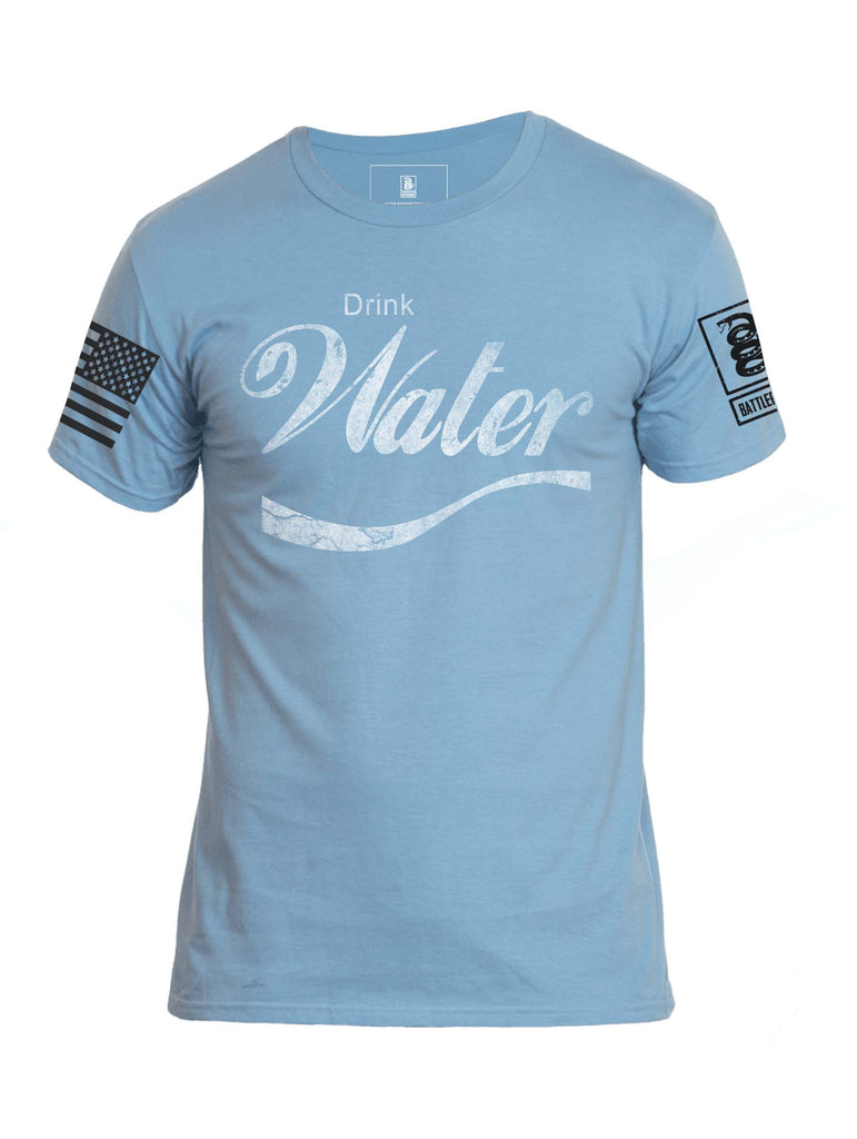 Battleraddle Drink Water Mens Crew Neck Cotton T Shirt