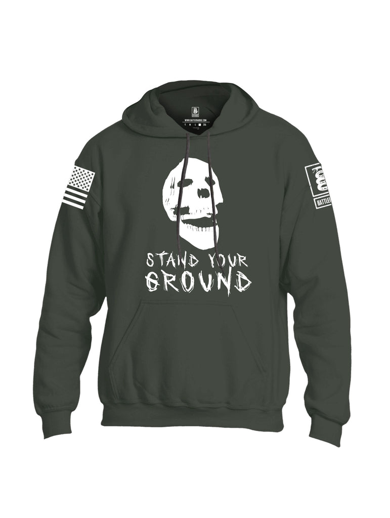 Battleraddle Stand Your Ground White Sleeves Uni Cotton Blended Hoodie With Pockets