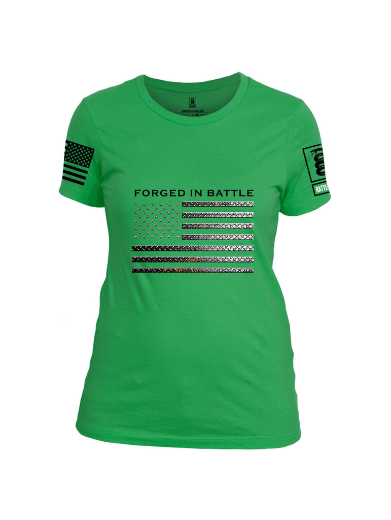 Battleraddle Forged In Battle  Black Sleeves Women Cotton Crew Neck T-Shirt