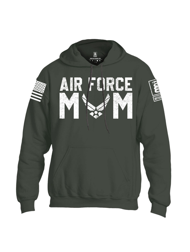 Battleraddle Air Force Mom White Sleeves Uni Cotton Blended Hoodie With Pockets