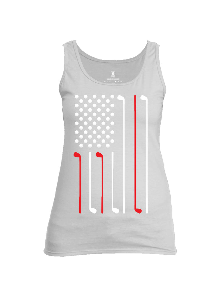 Battleraddle Golf Flag White {sleeve_color} Sleeves Women Cotton Cotton Tank Top