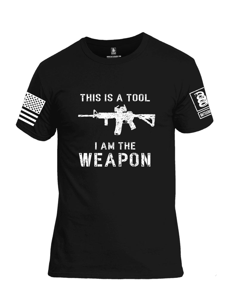 Battleraddle This Is A Tool I Am The Weapon White Sleeves Men Cotton Crew Neck T-Shirt