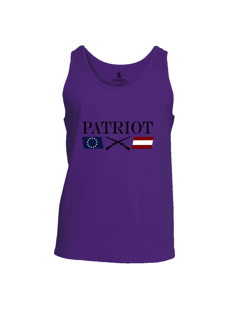 Battleraddle Patriot Rifle Flag Black {sleeve_color} Sleeves Men Cotton Cotton Tank Top