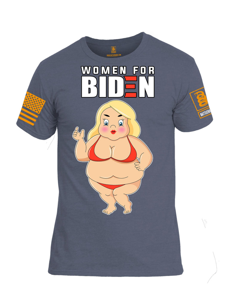 Battleraddle Woman For Biden Orange Sleeves Men Cotton Crew Neck T-Shirt