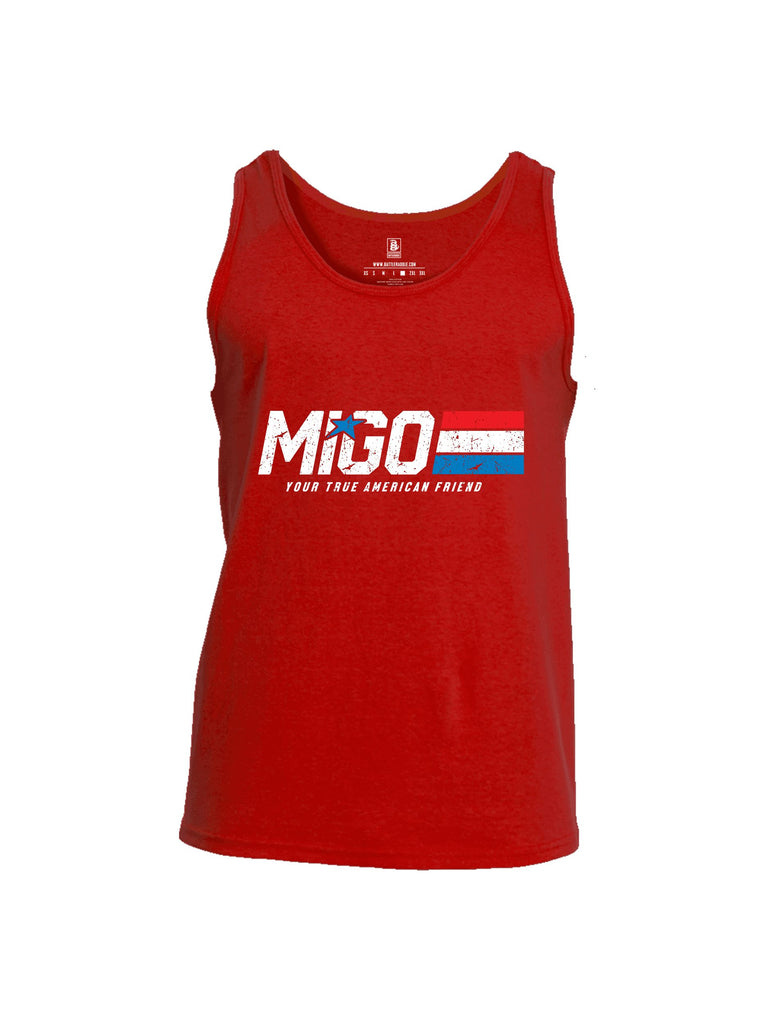 Battleraddle Migo Your True American Friend White Sleeves Men Cotton Cotton Tank Top