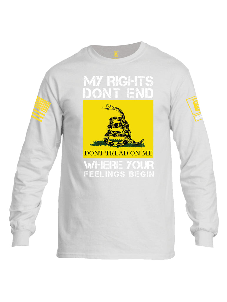 Battleraddle My Rights Dont End Where Your Feelings Begin {sleeve_color} Sleeves Men Cotton Crew Neck Long Sleeve T Shirt