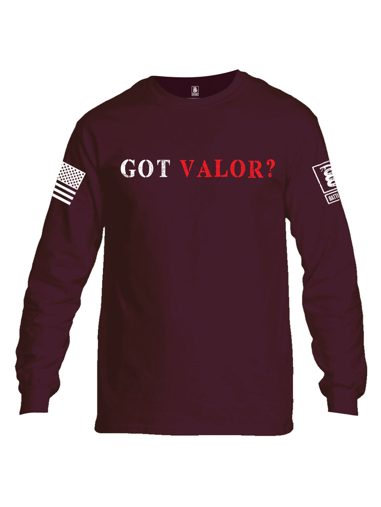 Battleraddle Got Valor  {sleeve_color} Sleeves Men Cotton Crew Neck Long Sleeve T Shirt