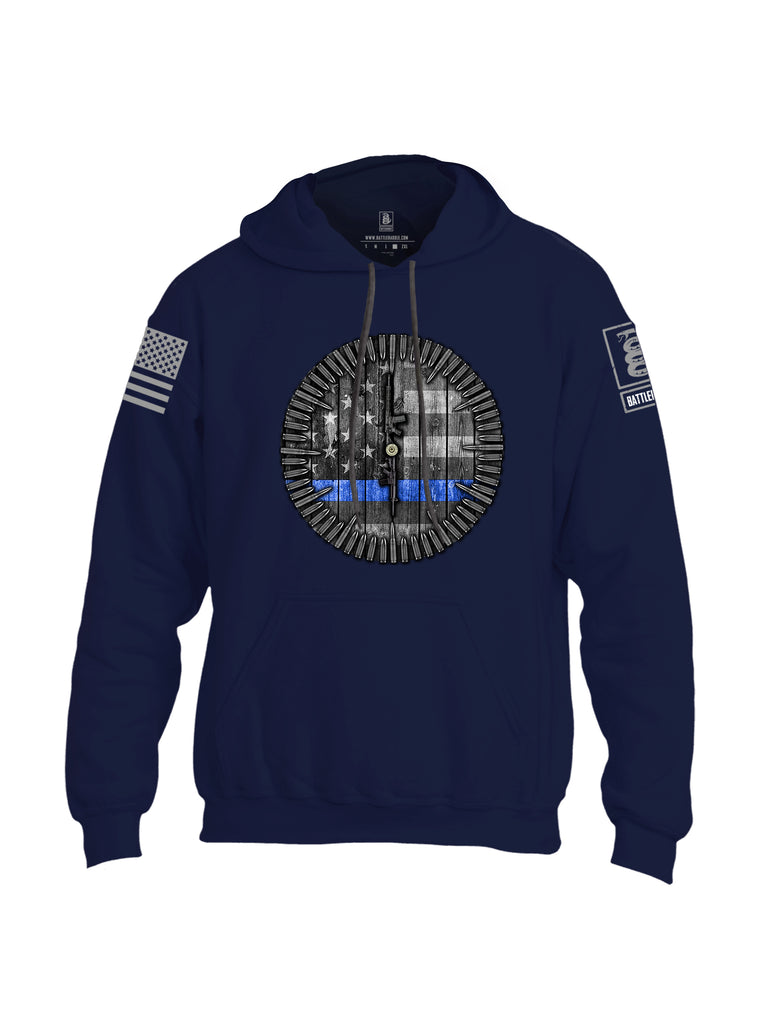 Battleraddle I Got Your Six Oclock Thin Blue Line Flag Uni Cotton Blended Hoodie With Pockets