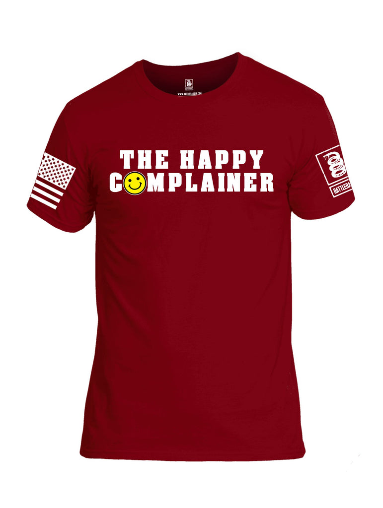 Battleraddle The Happy Complainer White Sleeves Men Cotton Crew Neck T-Shirt